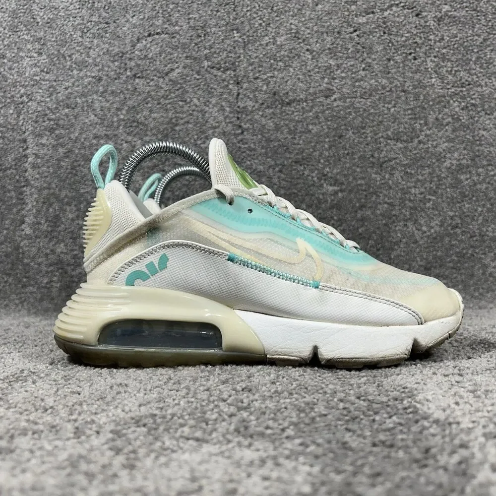 Nike Air Max 2090 CK2612-101 Women's Sz 7 Aurora Green White Running Shoes Used